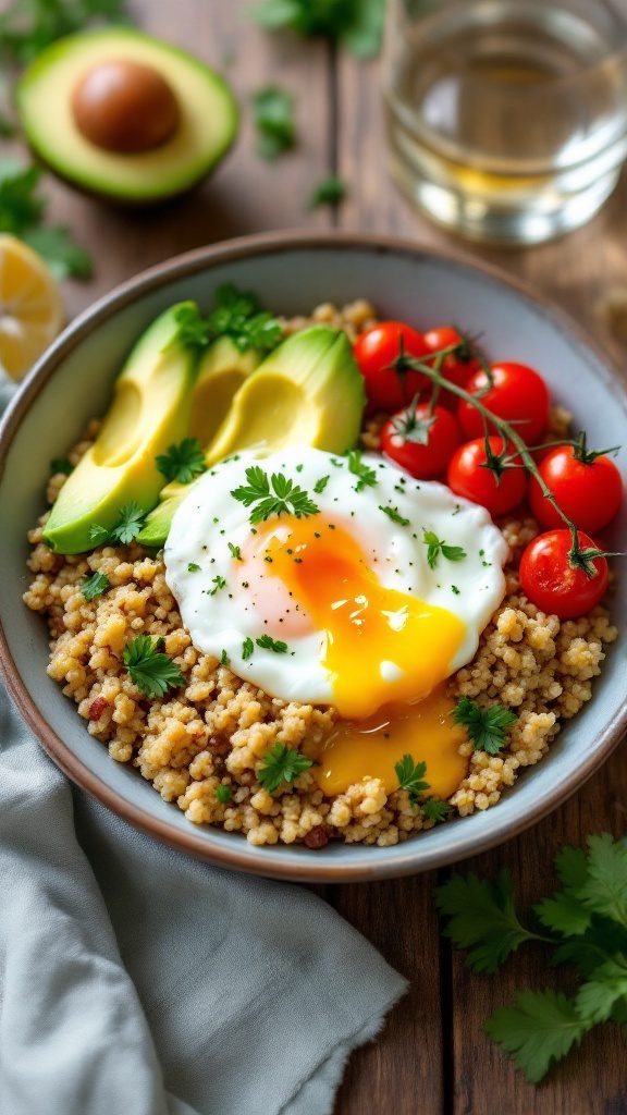 This savory quinoa bowl is not just another meal; it's a vibrant, nutritious way to kickstart your day.