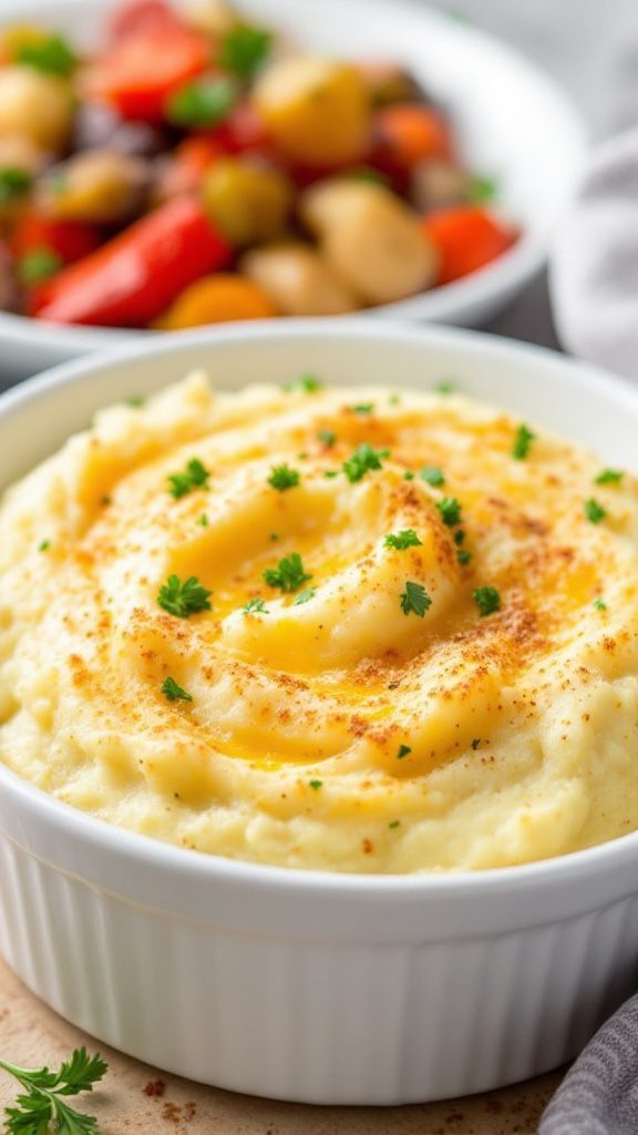 Baked Garlic Parmesan Mashed Potatoes