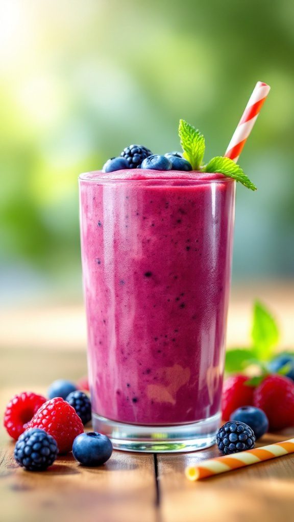 This berry smoothie is just what you need. It's not only packed with nutrients but also bursting with vibrant flavors that will wake up your taste buds.