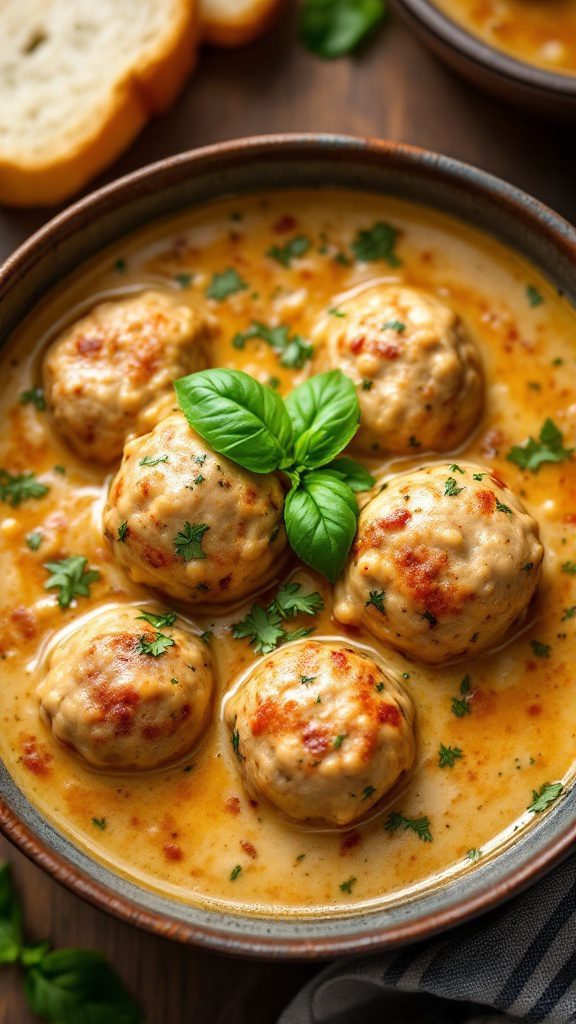 Deliciously Creamy Italian Meatball Soup