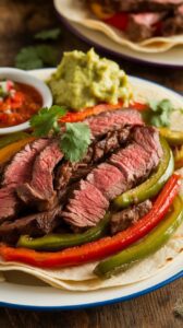 These steak fajitas are a fantastic choice! Packed with juicy strips of steak, colorful bell peppers, and zesty spices, this recipe is a joy.