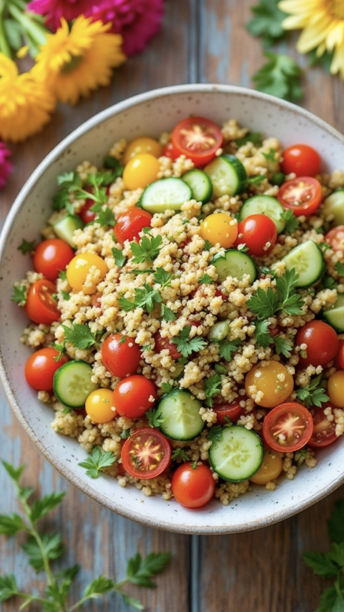 This quinoa salad is vibrant, packed with seasonal vegetables, and bursting with flavors that capture the essence of spring.
