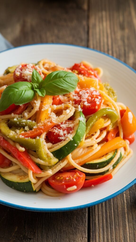 Savory Vegan Pasta Primavera for Two