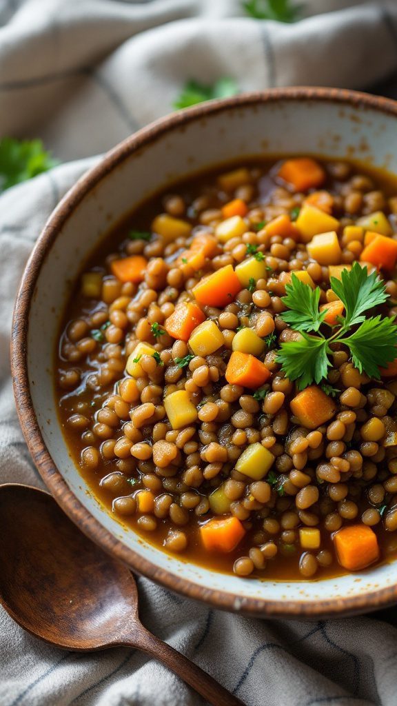 here's nothing quite like a warm bowl of lentils to bring comfort and nourishment. This recipe transforms humble lentils into a spicy, hearty dish that warms you from the inside