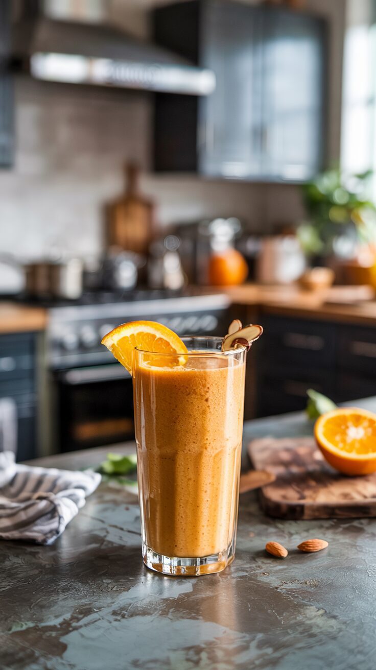 This healthy and delicious almond orange smoothie is the perfect blend of creamy and citrusy flavors that will kickstart your day.