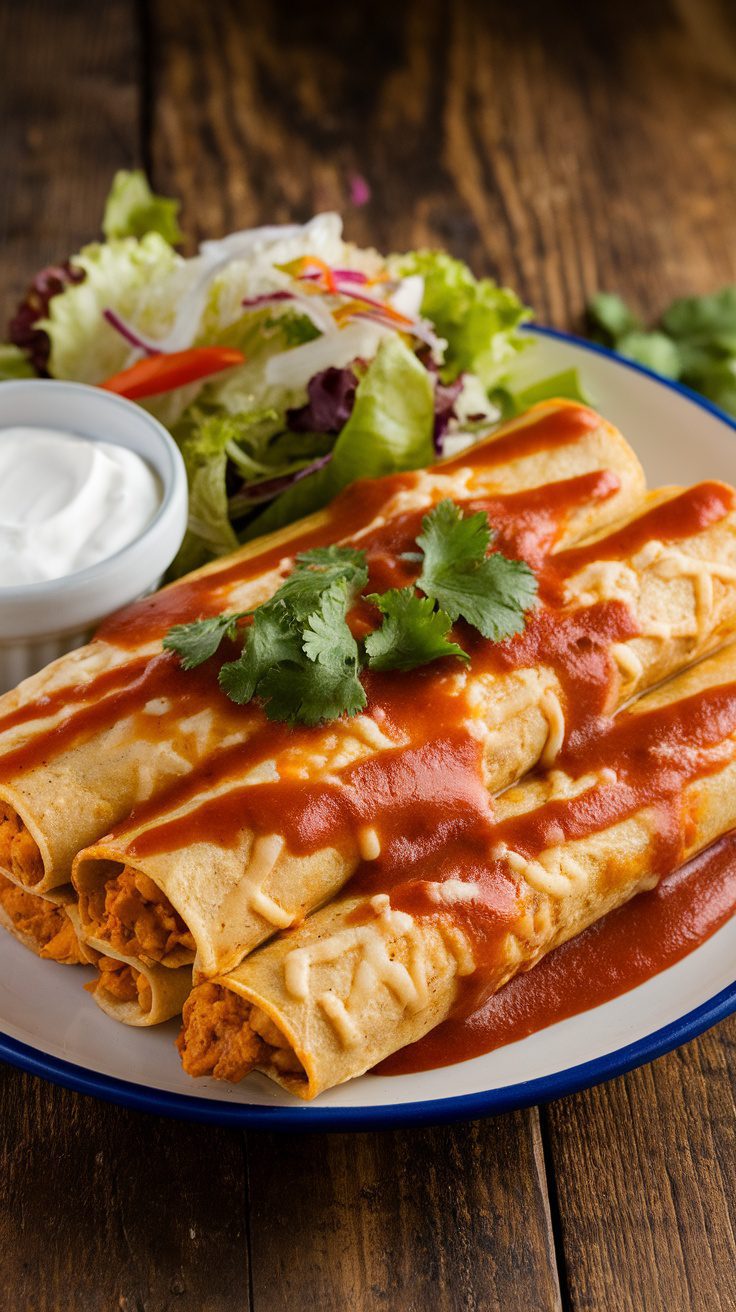 These cheesy chicken enchiladas are just the ticket. They’re packed with juicy chicken, wrapped in soft tortillas, and smothered in a rich, homemade enchilada sauce.