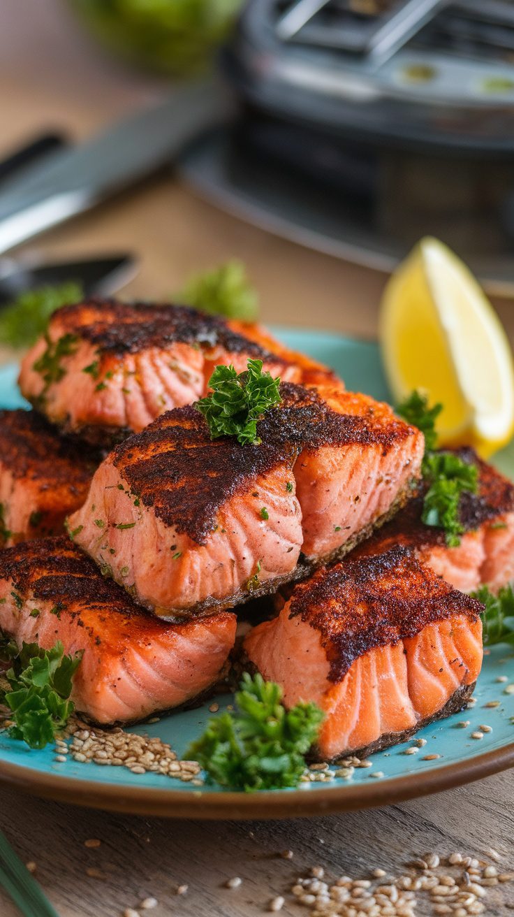 These air fryer salmon bites are not just any bites – they're packed with flavor and texture that will impress anyone at your table.