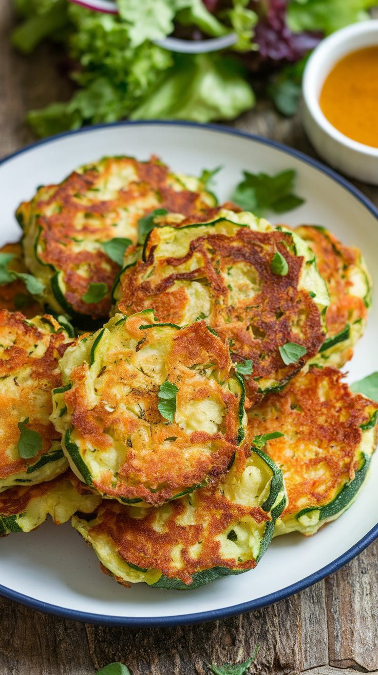 These crispy zucchini fritters are the perfect solution! They are a delightful snack or side dish that brings out the fresh, vibrant flavors of zucchini and herbs.