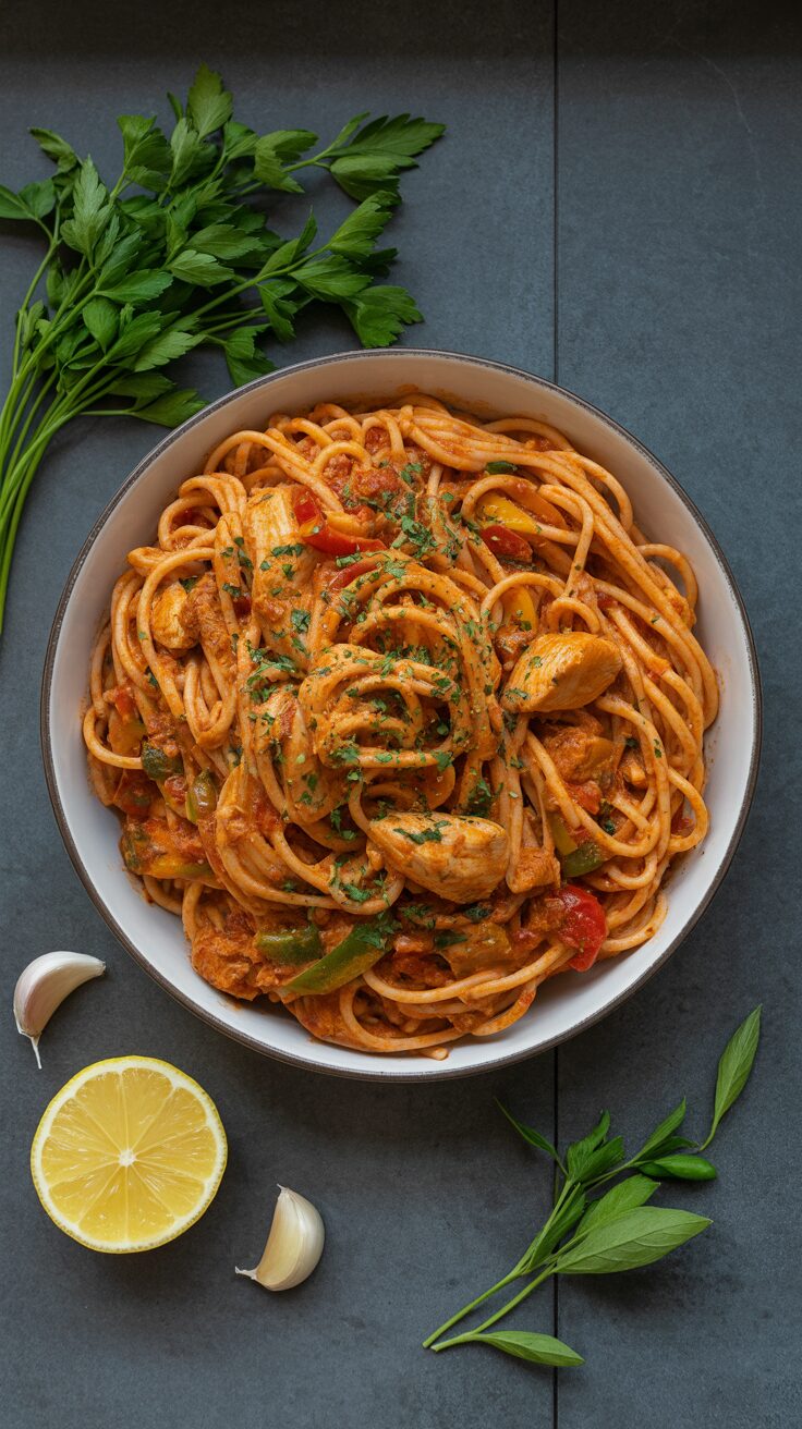 Craving a dish that brings the heat with bold flavors? This Easy Cajun Chicken Pasta is spicy and just what you need. It’s a delightful blend of tender chicken, vibrant vegetables, and a creamy sauce that packs a punch.