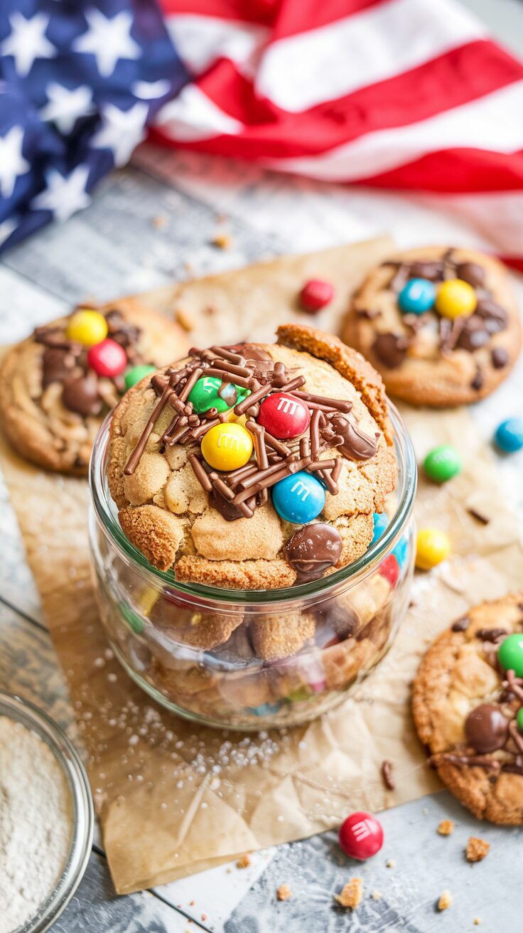Celebrate the 4th of July with these vibrant red, white, and blue cookies that are sure to be the highlight of your holiday gathering.