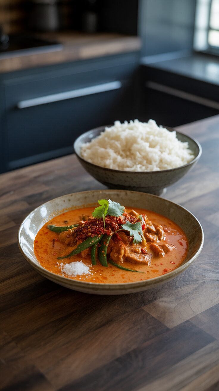 This Thai Red Curry recipe is a perfect blend of flavors, showcasing the hallmark ingredients of original and tasteful Thai cooking.