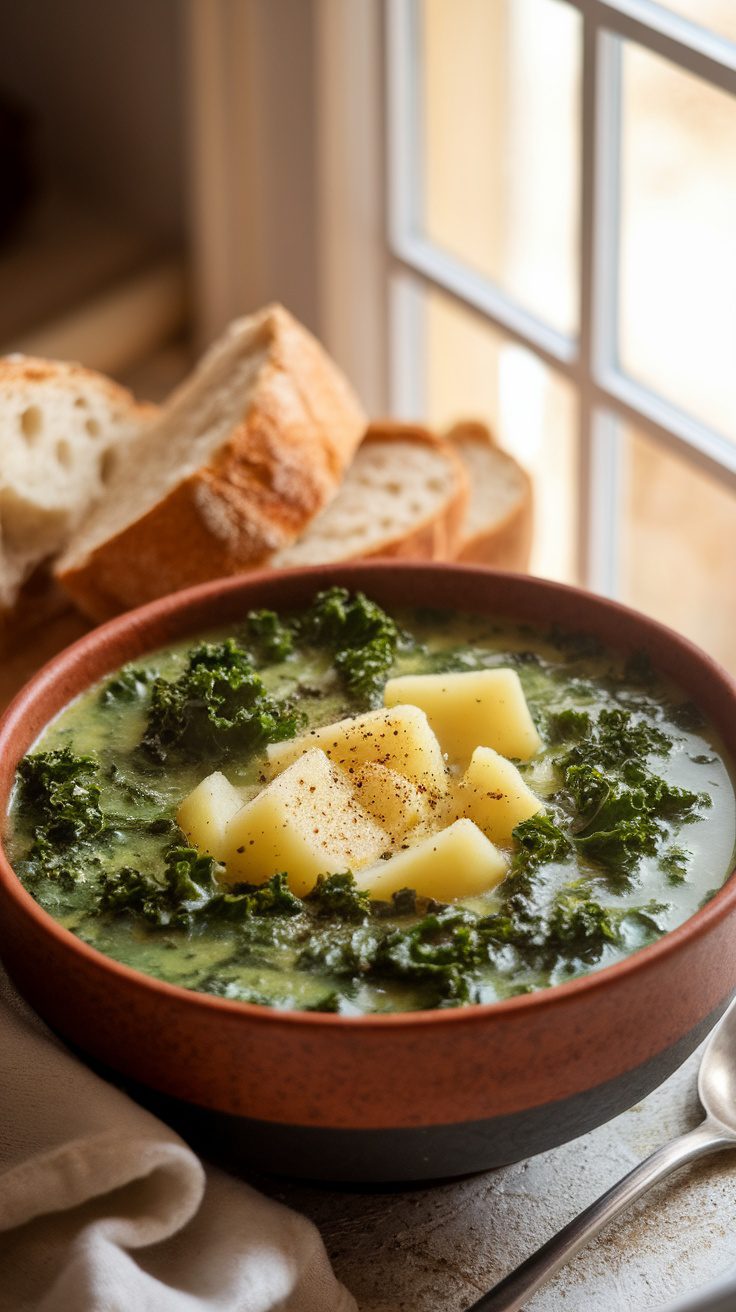 vegetarian kale potato soup