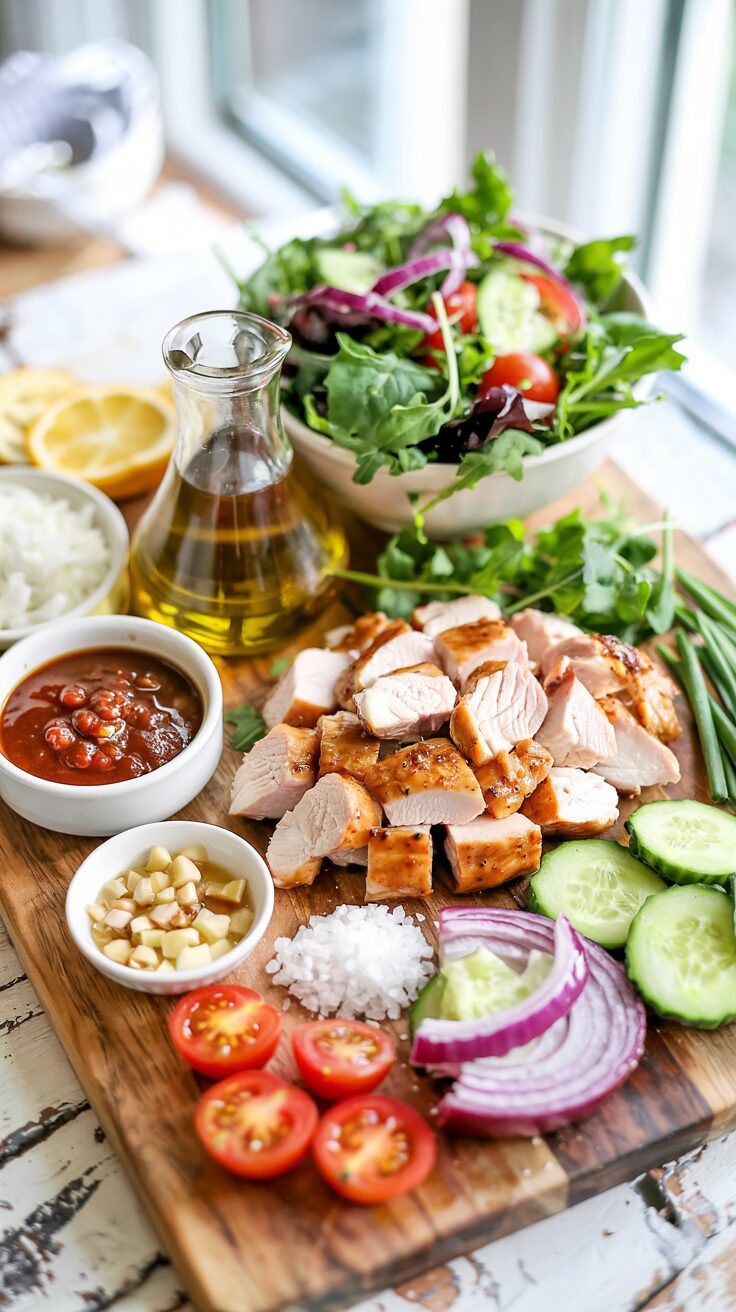 This BBQ Chicken Skewer Salad combines the smoky flavors of grilled chicken with the freshness of delicious vegetables for a satisfying meal.