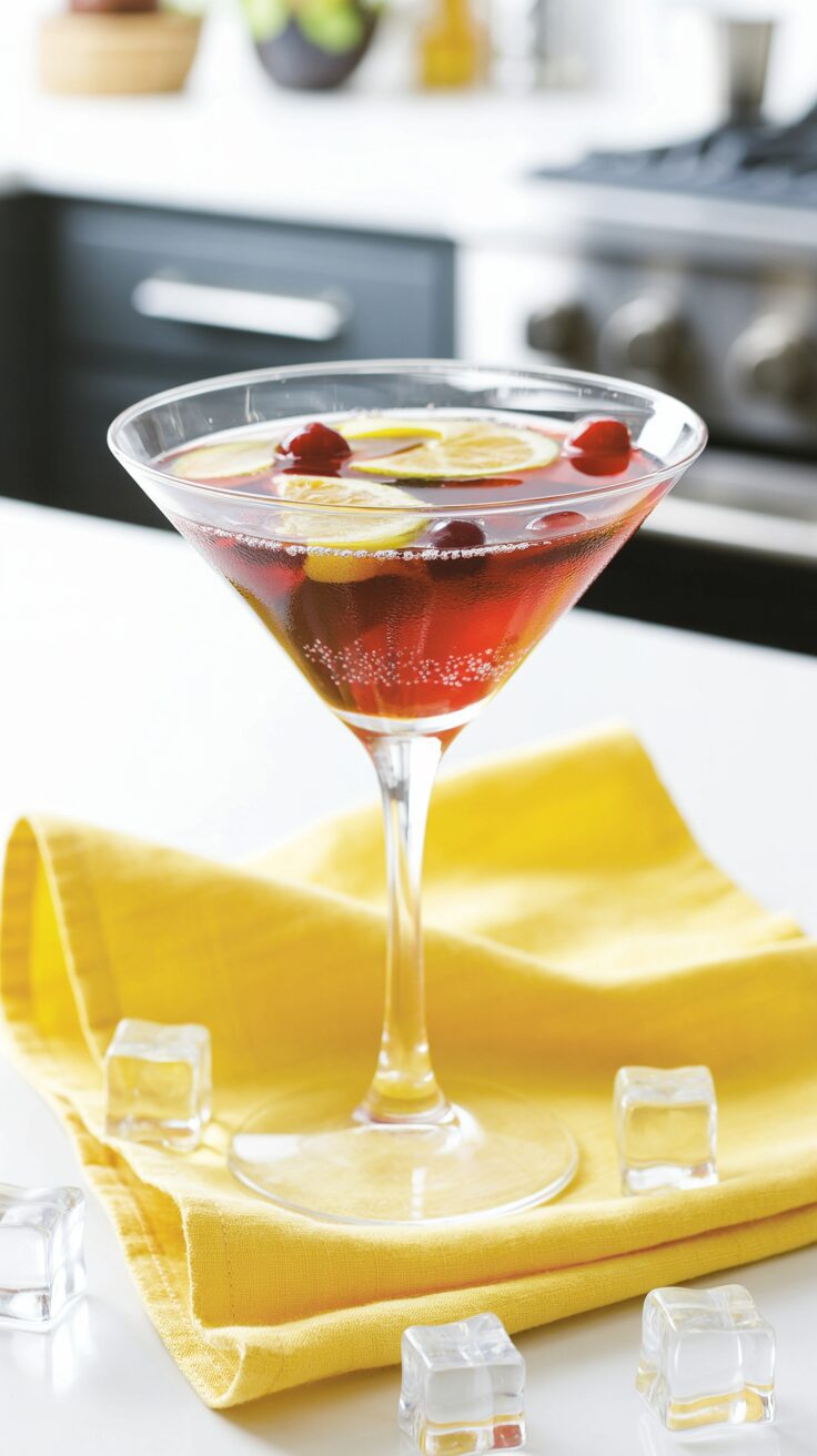 This Cranberry Lemon Drop Martini is a delightful cocktail perfect for holiday celebrations, combining the cranberry with the flavor of lemon.