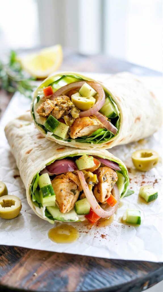 This Greek chicken wrap is healthy, low-carb and delicious. Packed with vibrant flavors and fresh ingredients, it's a culinary delight!