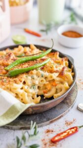 This green chili mac and cheese is a delicious twist on the classic, combining the richness of cheese with the flavor of green chilies.