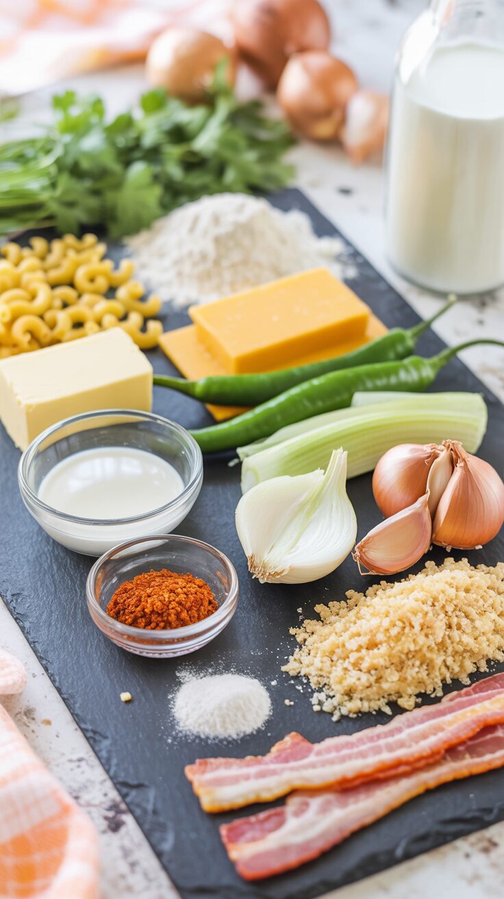 This green chili mac and cheese is a delicious twist on the classic, combining the richness of cheese with the flavor of green chilies.