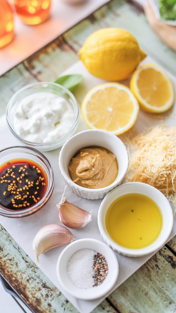 This healthy Caesar dressing is made with yogurt - therefore it is much lighter and healthier than the classic, but perfect for any occasion.