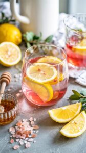 This Pink Himalayan Salt Drink is a simple and effective way to incorporate the benefits of pink salt into your every day life for your diet.