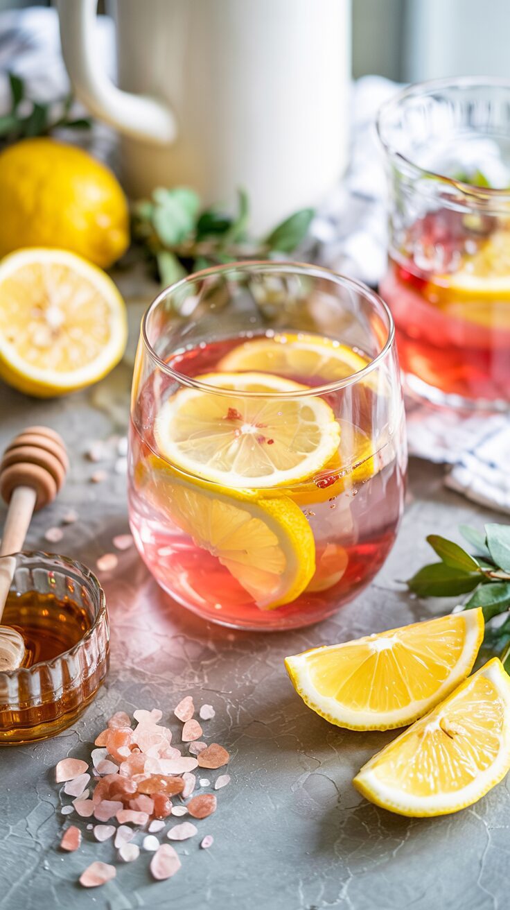 This Pink Himalayan Salt Drink is a simple and effective way to incorporate the benefits of pink salt into your every day life for your diet.