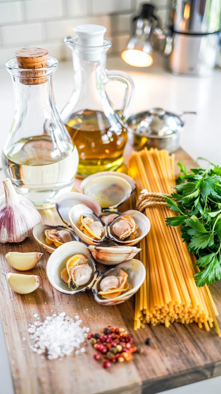 Spaghetti alle Vongole is a classic Italian dish featuring spaghetti tossed with fresh clams, garlic, more spices and a hint of white wine.