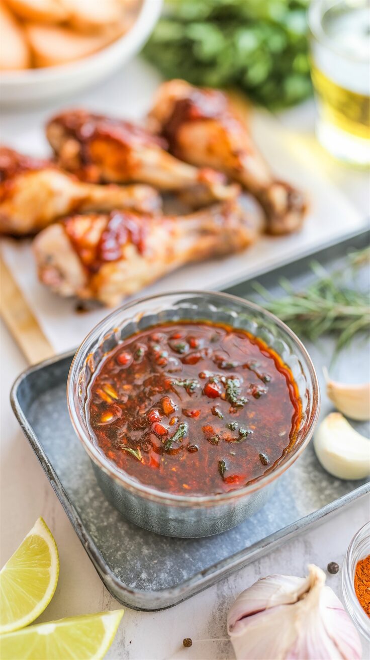 This BBQ chicken marinade is perfect for infusing your chicken with rich, smoky flavors, elevating your grilling and baking game with spice.