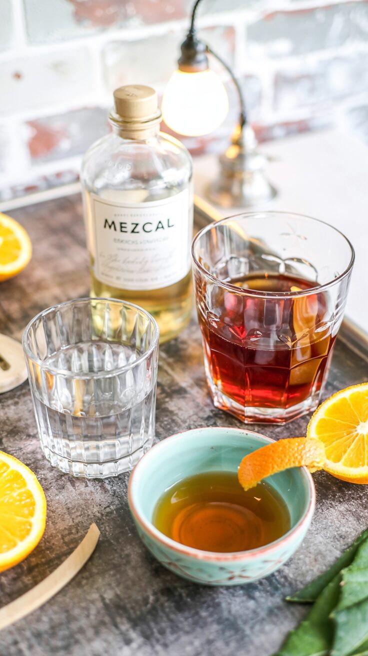 The Mezcal Negroni is a unique twist on the classic, combining the smokiness of mezcal with the bitterness of Campari and sweet vermouth.
