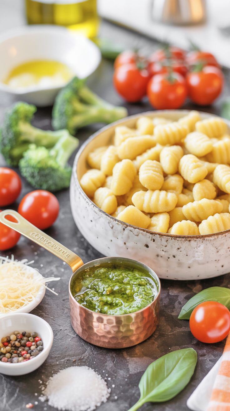 This Easy 30-minute Pesto Gnocchi is a quick and flavorful dish that combines tender cheesy and delicious gnocchi with a creamy pesto sauce.