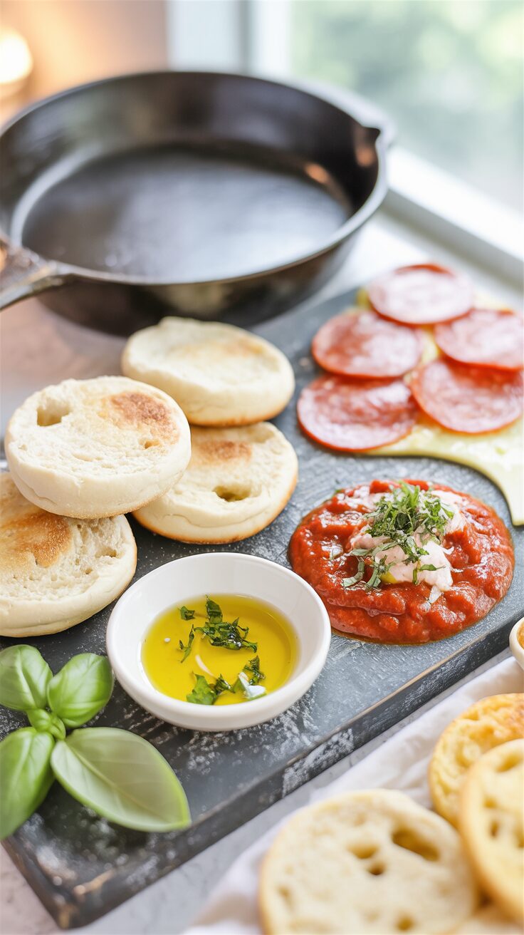 These pizza muffins English are a quick and easy way to enjoy pizza using English muffins, perfect for breakfast, snacks, or a fun meal.