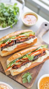 The Vietnamese Sandwich Banh Mi Recipe is a delicous popular Vietnamese dish that combines a crispy baguette with savory fillings.