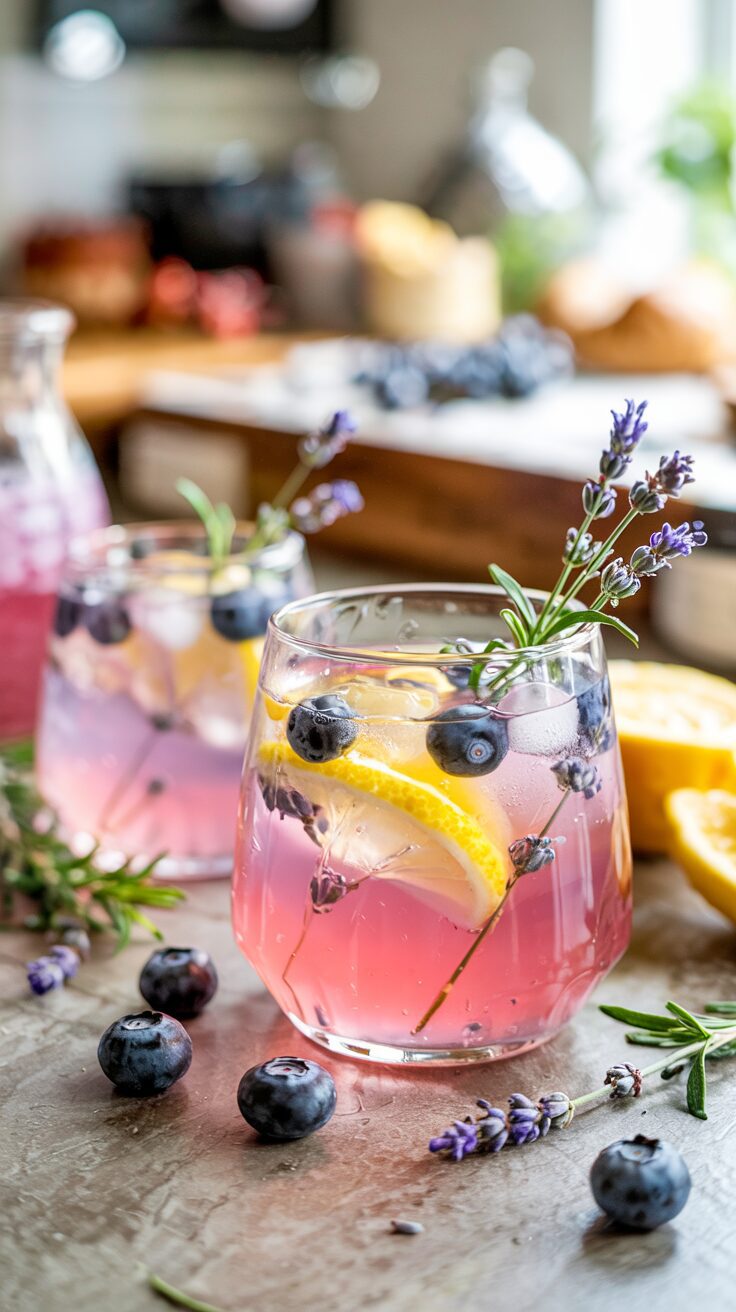 This Blueberry Lavender Lemonade is a delightful and refreshing drink perfect for warm days, to add floral notes of lavender to your day.