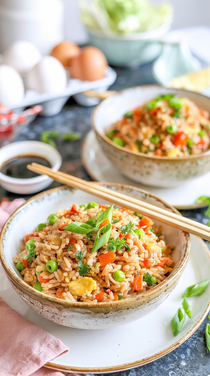 This Easy Egg Fried Rice Recipe is a versatile dish that can be enjoyed at any meal, including breakfast - it's simple, quick and delicious.