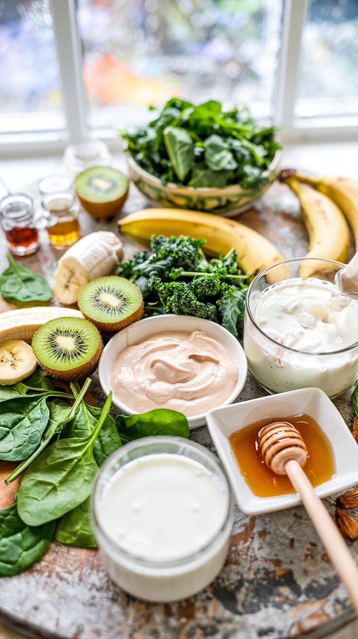 This kiwi smoothie is a simple and nutritious option for breakfast or a refreshing snack, combining the vibrant flavors of kiwi and banana.