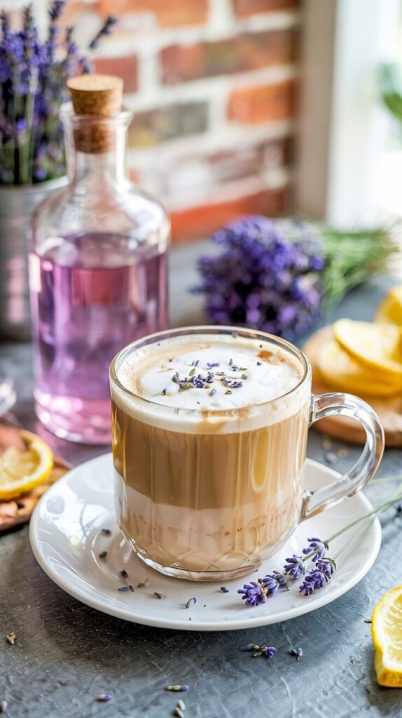 This lavender coffee recipe combines the floral notes of lavender with the rich flavor of coffee, creating a unique and aromatic beverage.