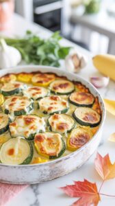 This healthy Zucchini and Yellow Squash Casserole combines both green and yellow zucchini for a colorful, delicious and nutritious dish.