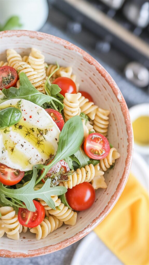This caprese pasta salad recipe combines the classic flavors of a caprese salad with the delicious character and heartiness of pasta.