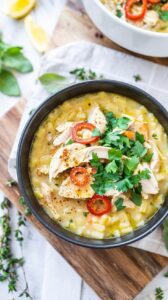 This Crockpot Lemon Chicken Orzo Soup is a refreshing and hearty dish that combines tender chicken, orzo pasta, and vibrant lemon flavors.