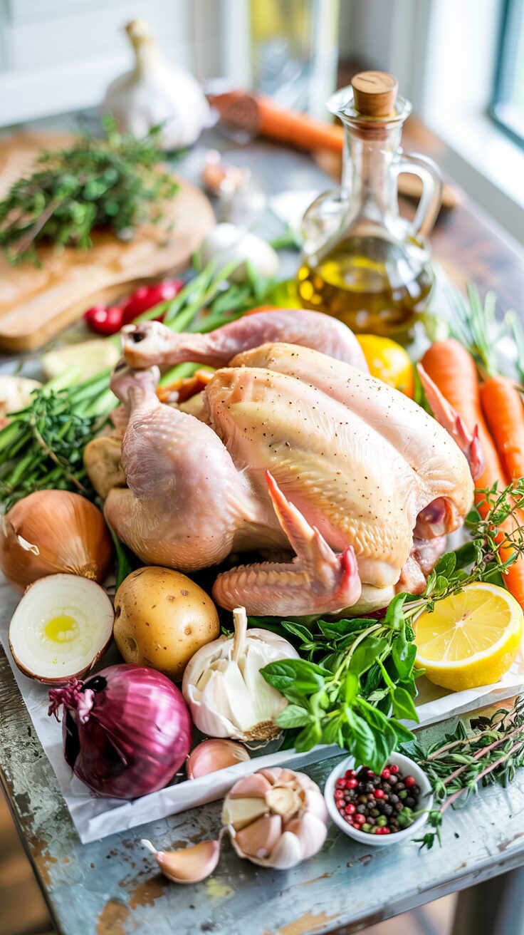 This classic family dinner roast chicken is a perfect choice for a delicious family gathering or a cozy dinner at home.