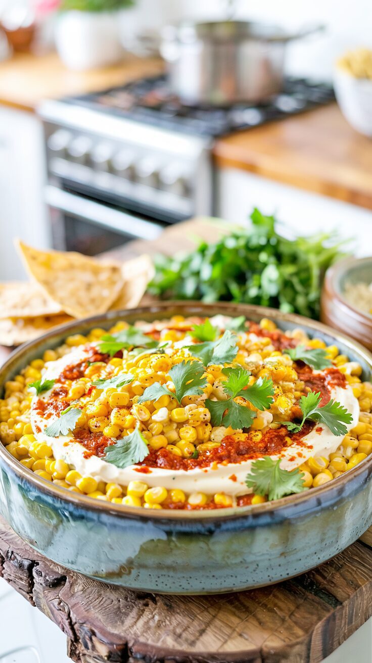 This Mexican Street Corn Dip is a creamy, delicious and flavorful appetizer that captures the essence of traditional Mexican street corn.