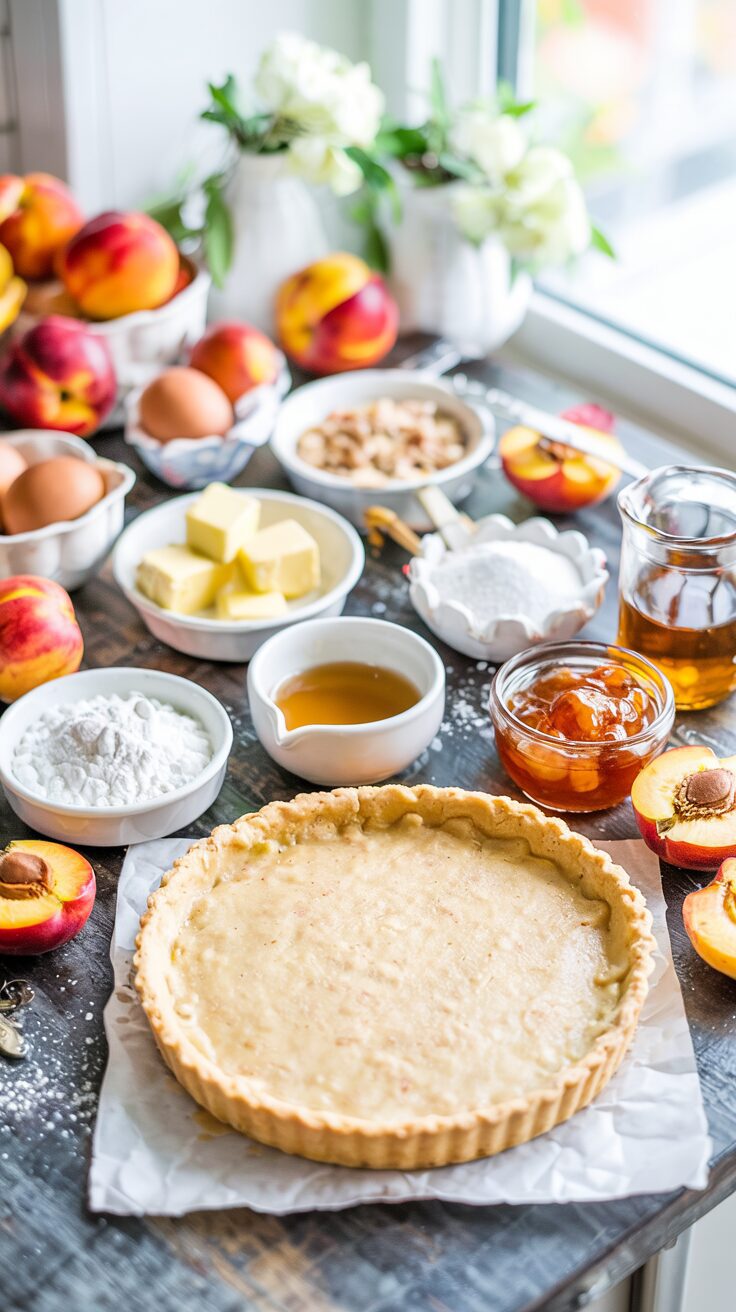 This delightful nectarine tart features a buttery crust filled with almond frangipane and topped with delicious sweet fresh nectarines.