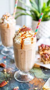 This Pecan Pie Milkshake combines the rich flavors of pecan pie with the creamy texture of a milkshake - it's easy to make and delicious.