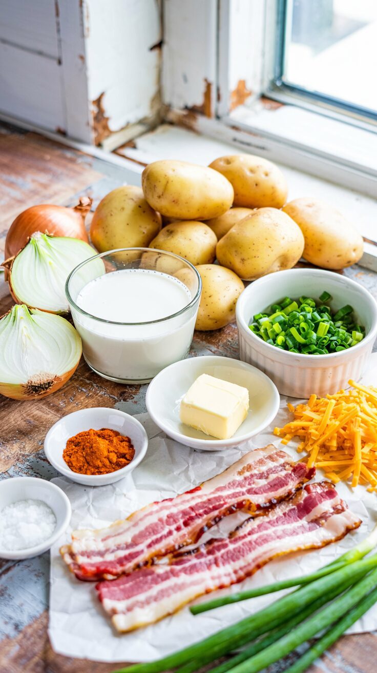 This classic potato soup is a comforting and delicious dish perfect for fall, made with simple ingredients like potatoes, onions, and cream.