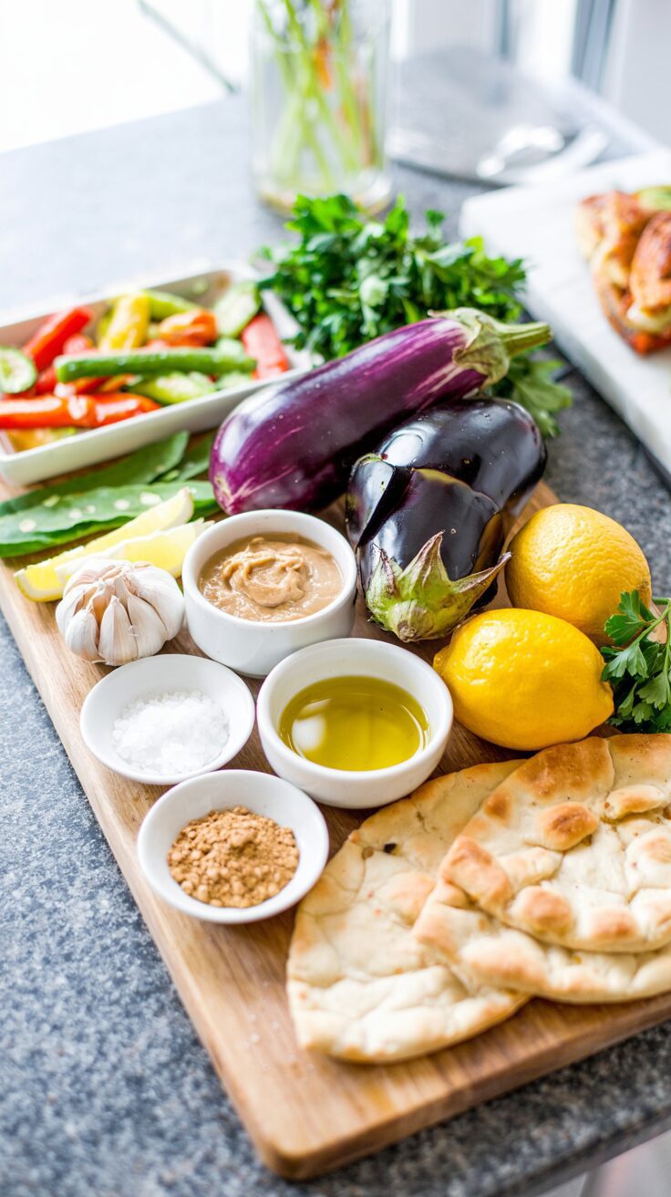 Baba ganoush is a traditional Middle Eastern dip - very healthy, delicious and easy to make, made primarily from roasted eggplant.