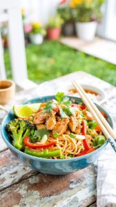 This Chinese bowl of noodles is a delightful and delicious fusion of flavors, perfect for anyone craving a comforting healthy meal.