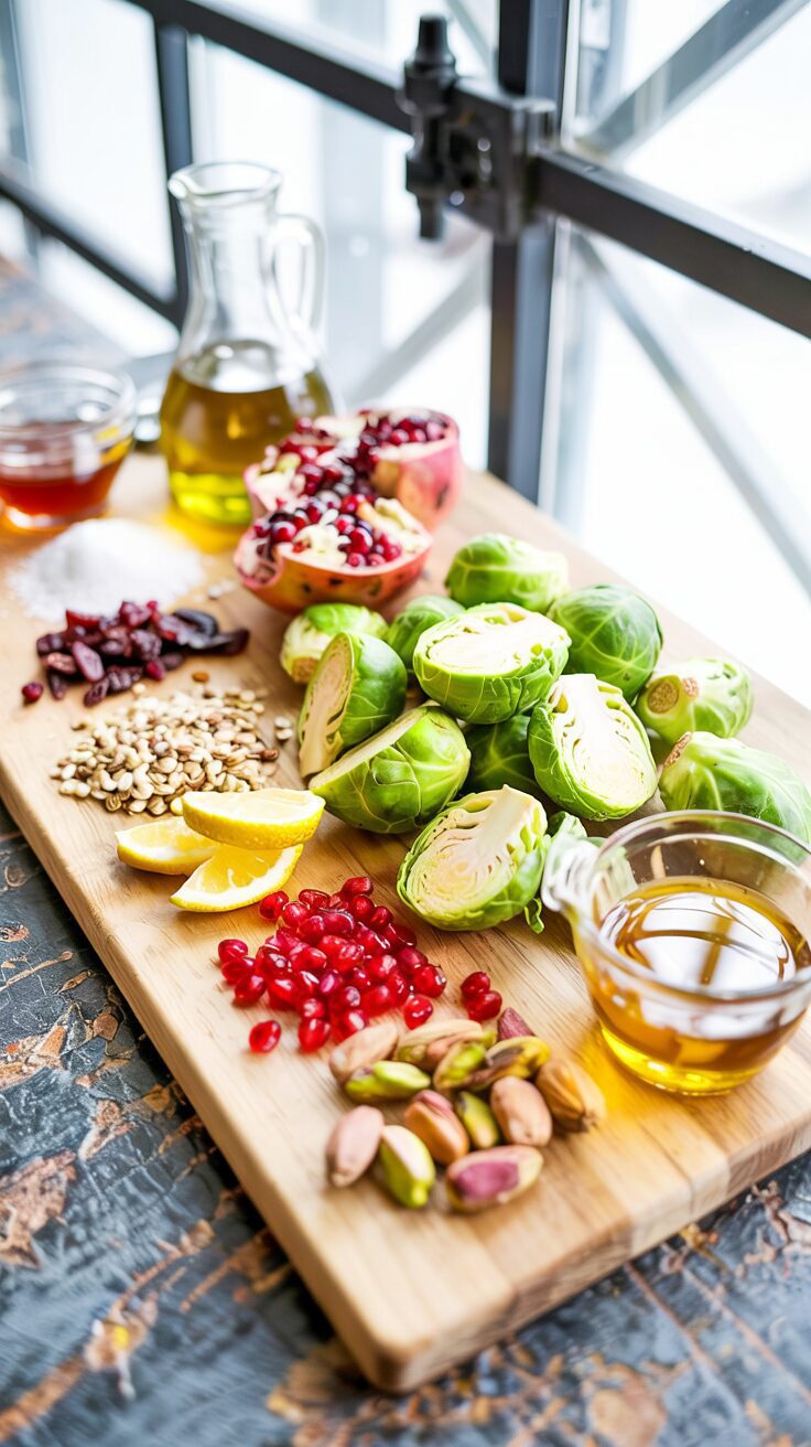 This vibrant Brussels sprout salad is a refreshing and nutritious dish that combines raw Brussels sprouts with cranberries and quinoa.