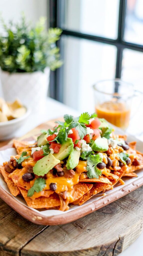 These loaded sweet potato nachos are a delicious and healthy twist on the classic nacho dish and are perfect for sharing or enjoy alone.