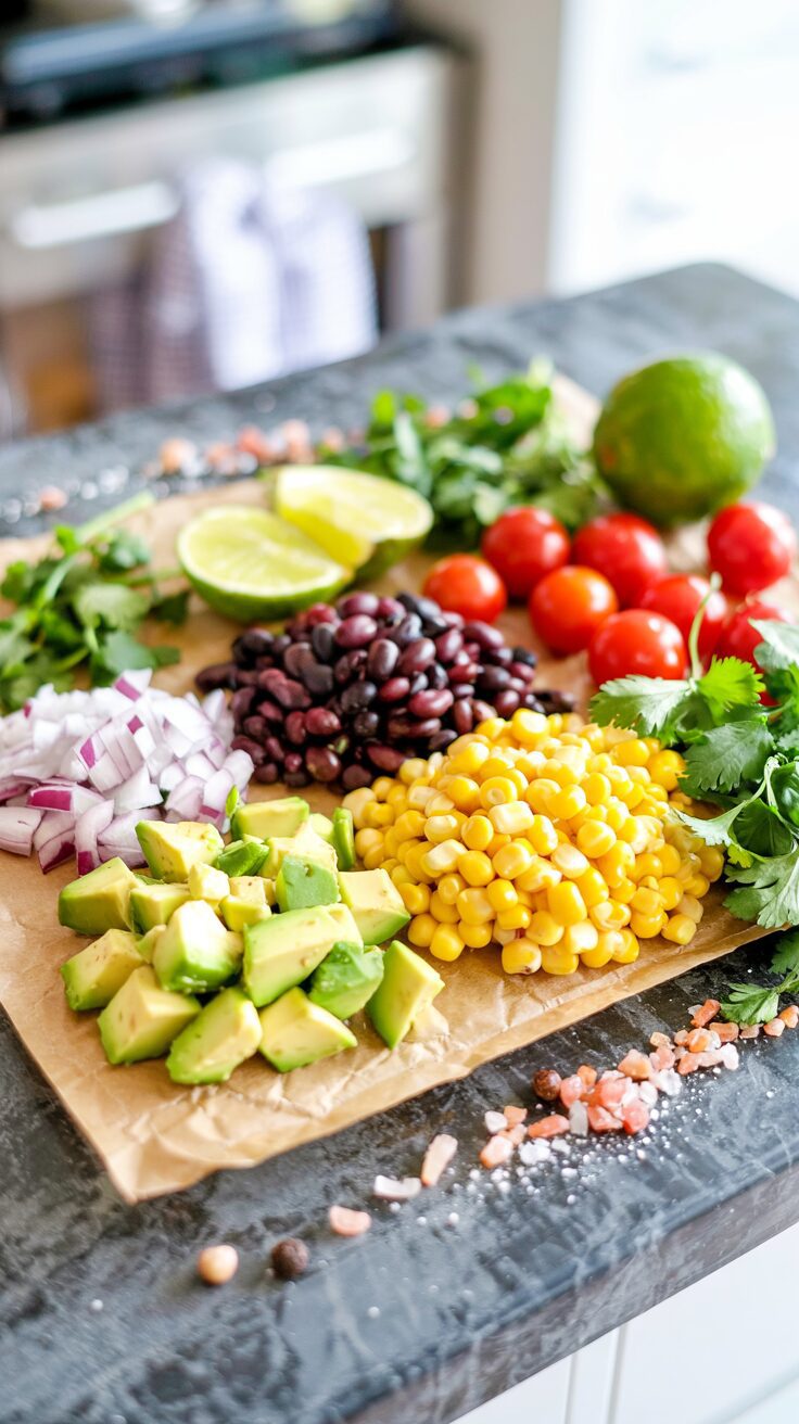 This Vegan Avocado Black Bean Salad is a refreshing and nutritious dish that combines creamy avocados with hearty black beans deliciously.