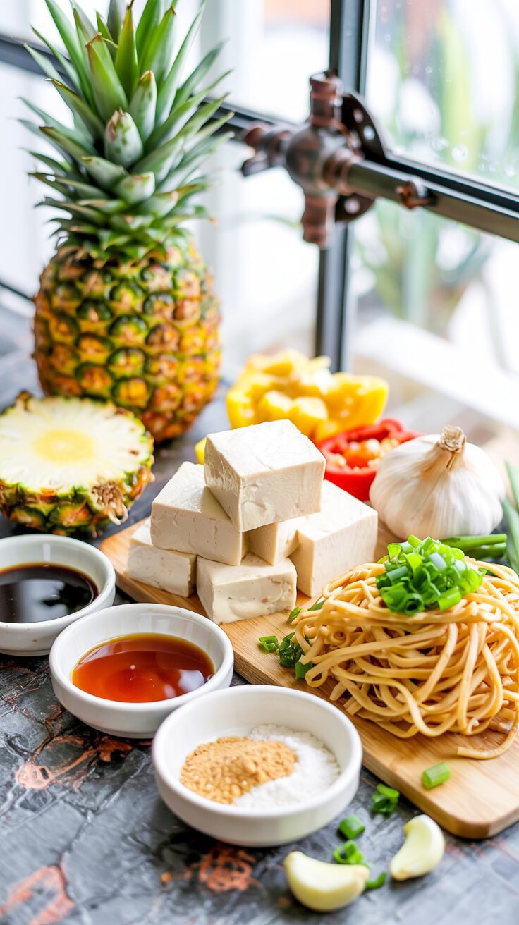 This Vegan Pineapple Tofu Stir-Fry is a delightful blend of sweet and savory flavors, featuring crispy tofu and juicy pineapple.