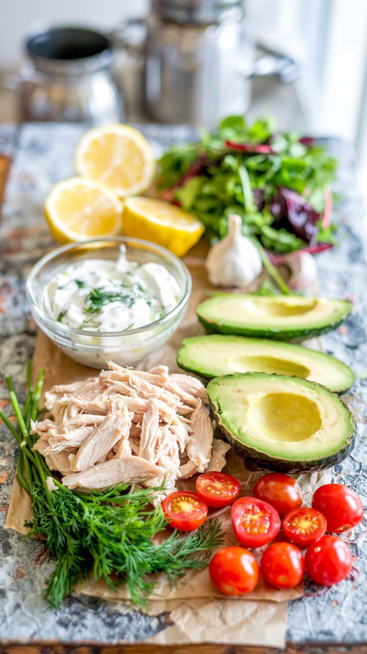 This refreshing tzatziki chicken salad combines tender chicken with a creamy tzatziki dressing, making it a perfect dish for warm weather.
