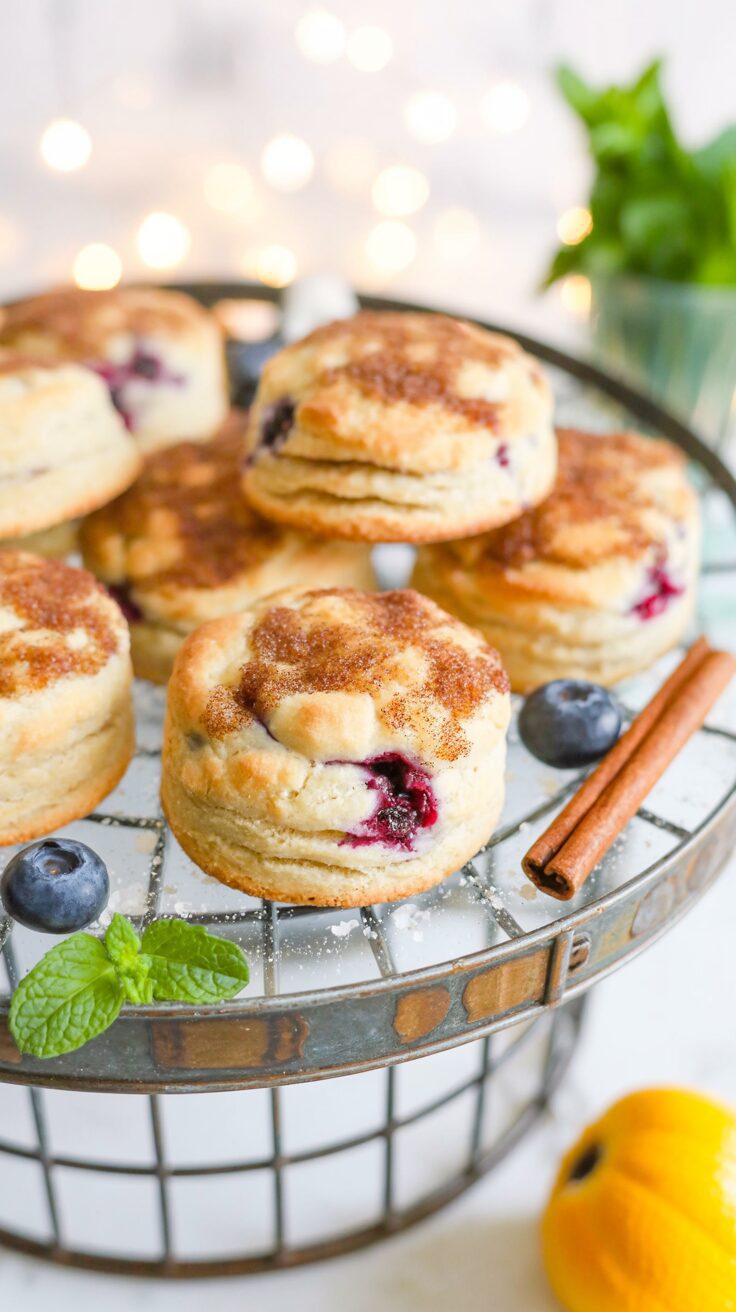 These Blueberry Cinnamon Crunch Biscuits are a delightful treat, combining the delicious flavors of fresh blueberries and warm cinnamon.